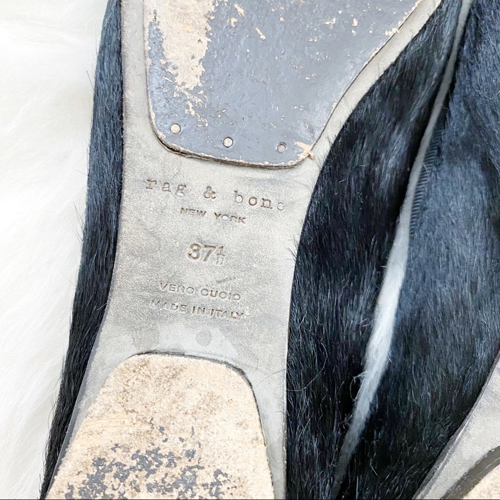 Rag & Bone Black Calf Hair Ballet Flats - Picture 8 of 9